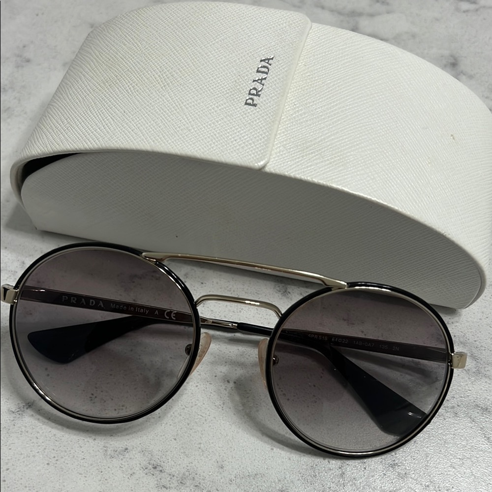 Prada Black Round Sunglasses